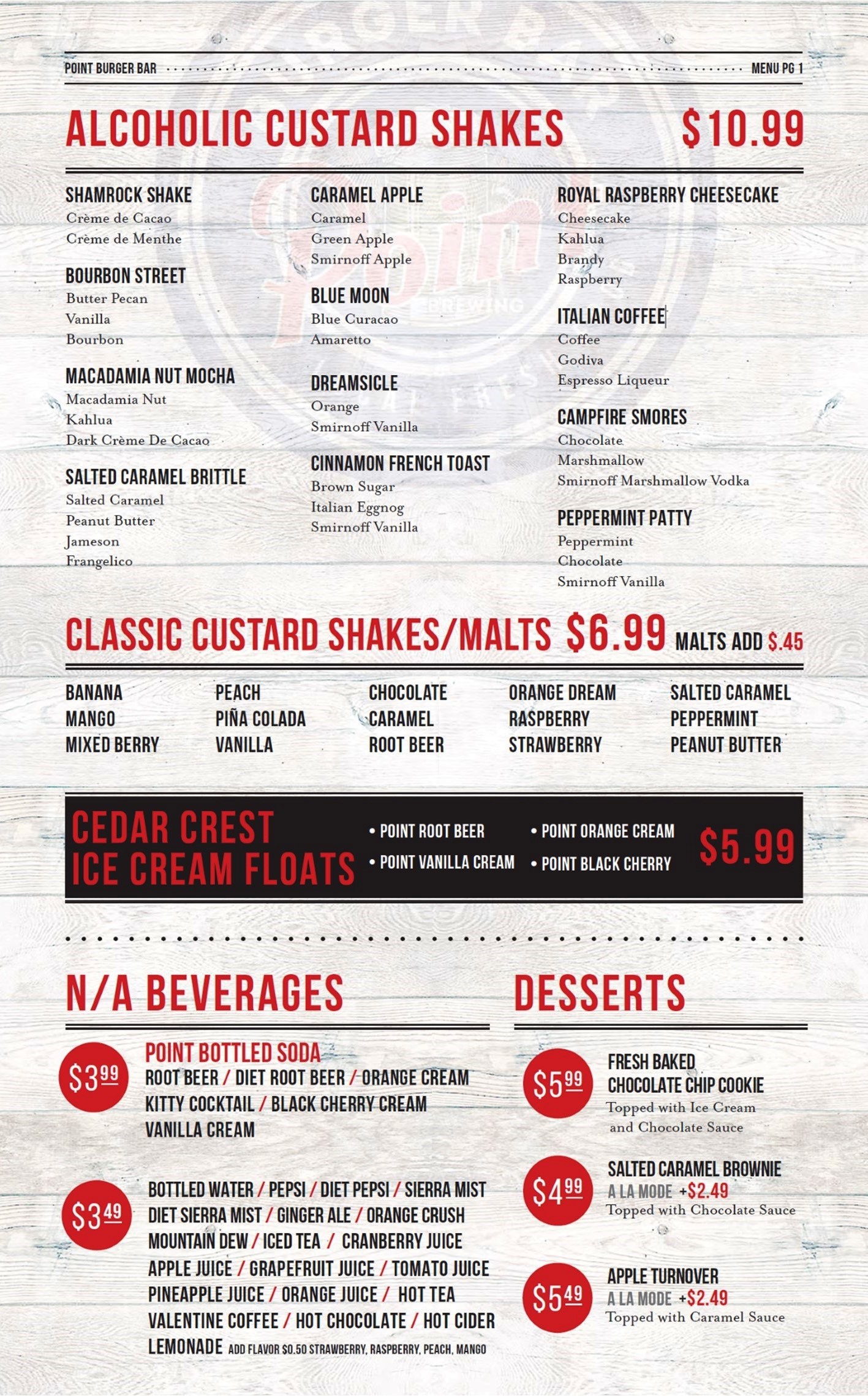 Menu Point Burger Bar